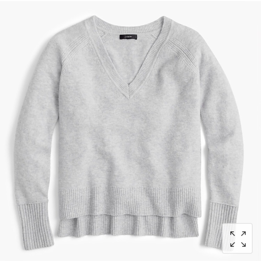 J.Crew v-neck sweater in yarn NWT heather gray